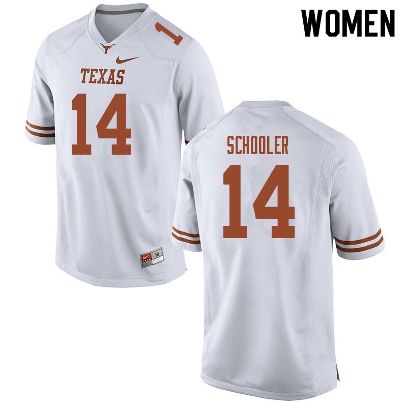 Women #14 Brenden Schooler Texas Longhorns College Football Jerseys Sale-White
